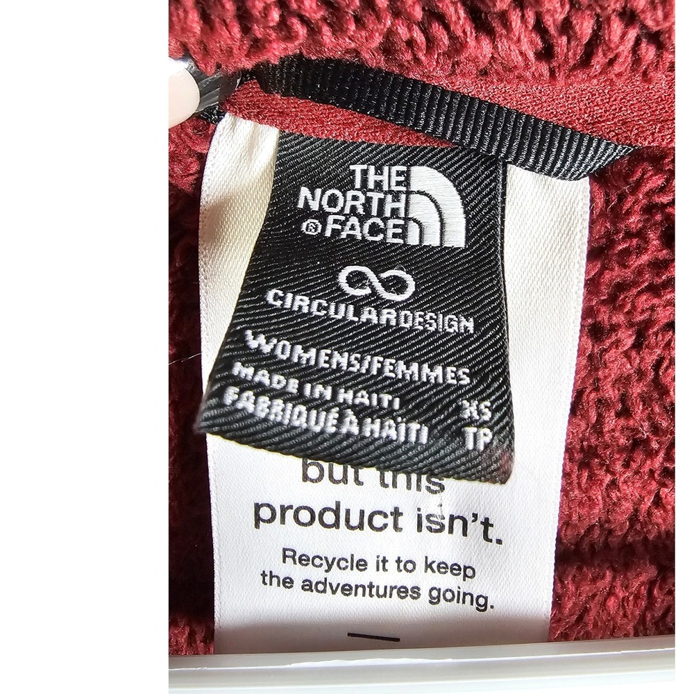The North Face Womens Fleece Jacket Crimson Red Full Zip Soft Cozy Size XS - Picture 5 of 7